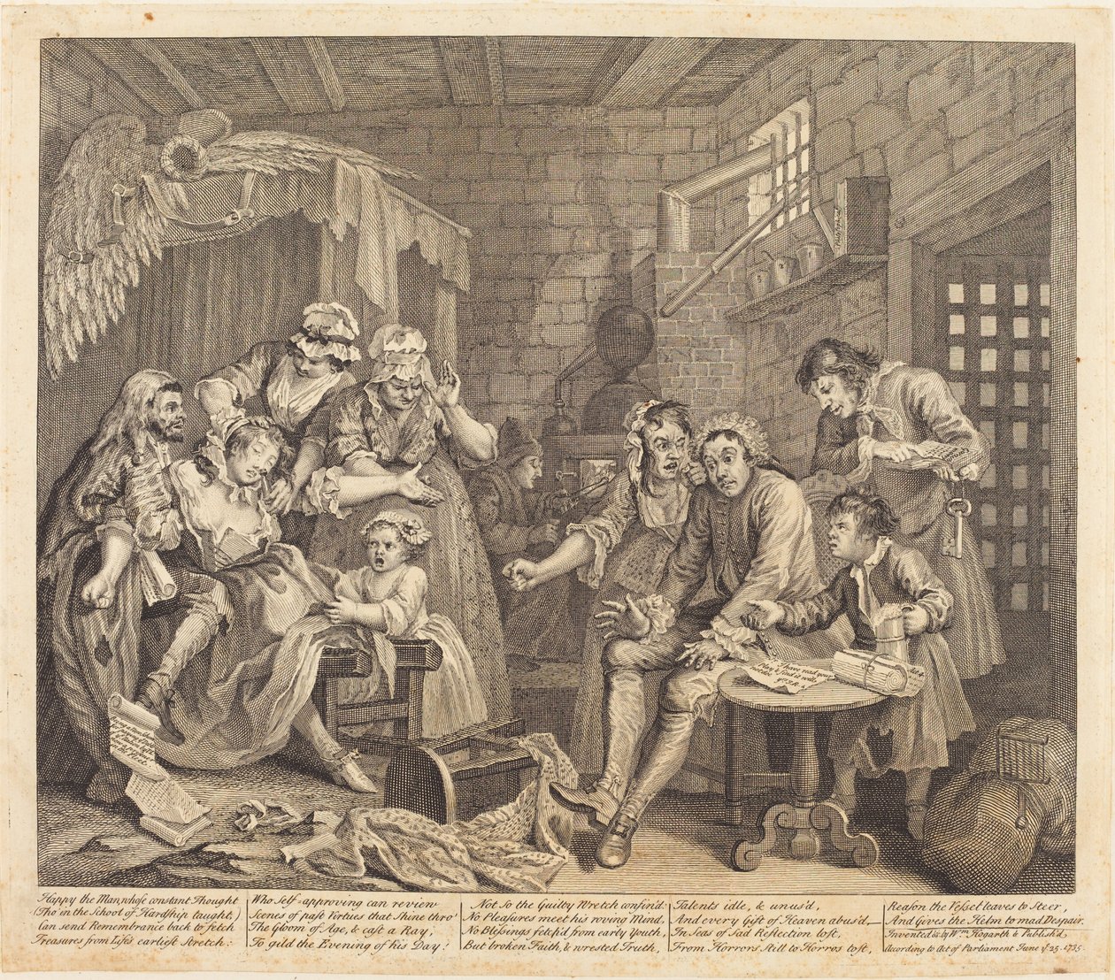 En rakes fremgang: pl.7 af William Hogarth