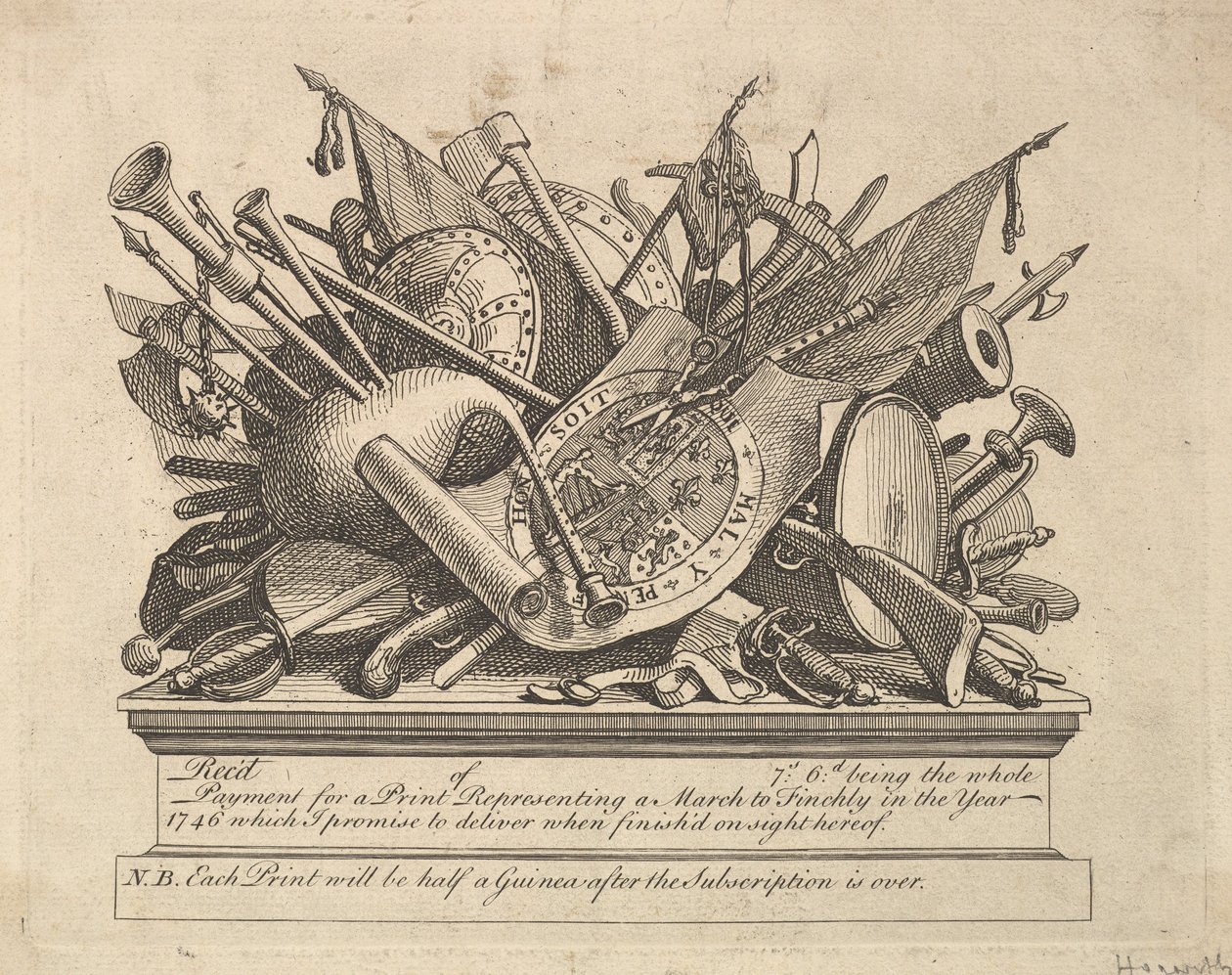 A Stand of Arms, Musical Instruments, etc., marts 1749-50. af William Hogarth