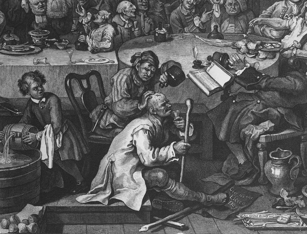 An Election Entertainment, 1755 (detalje af 396068) af William Hogarth