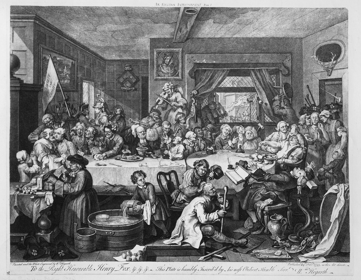En valgunderholdning, 1755 af William Hogarth