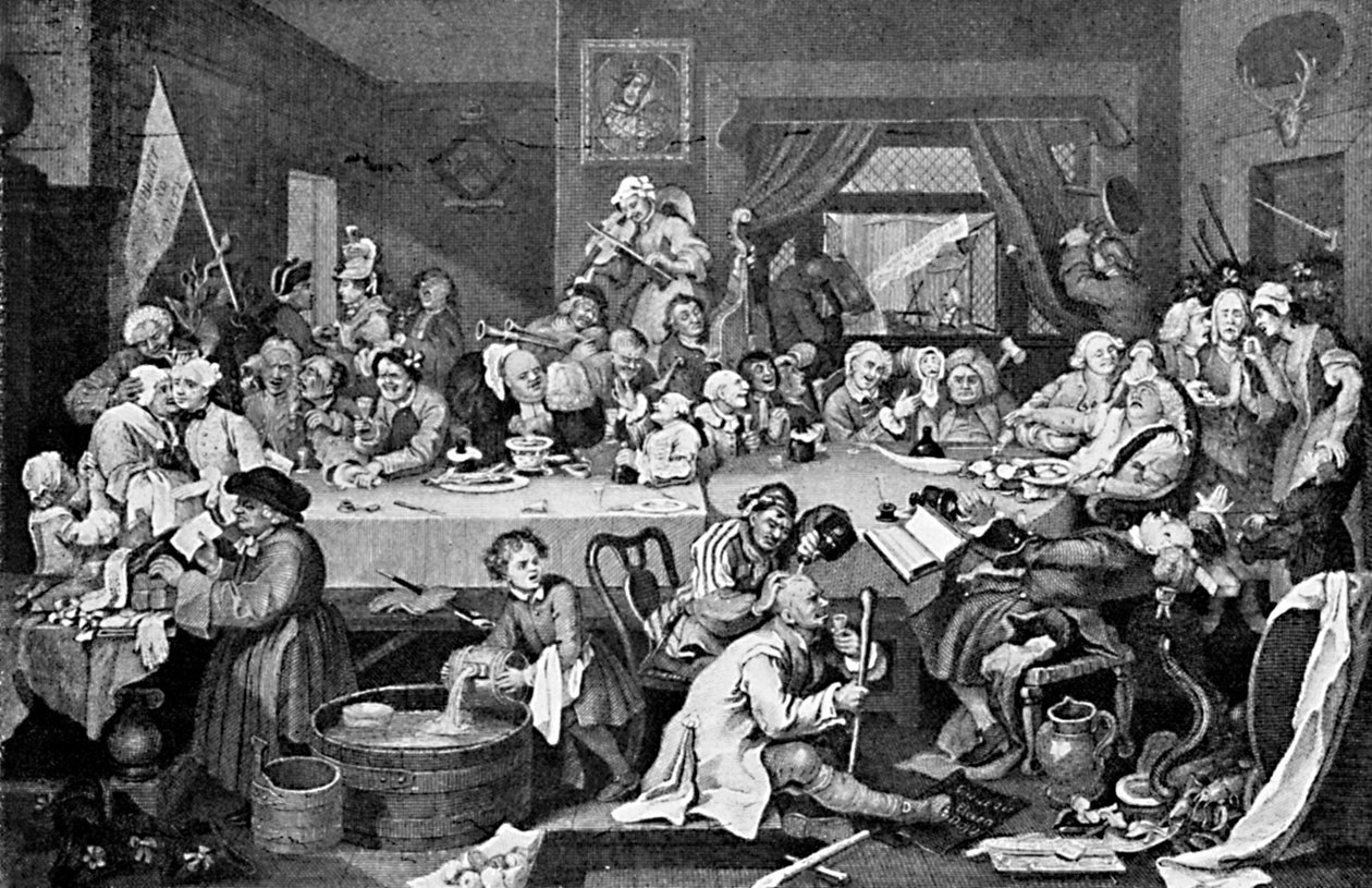 En valgunderholdning, 1755 af William Hogarth