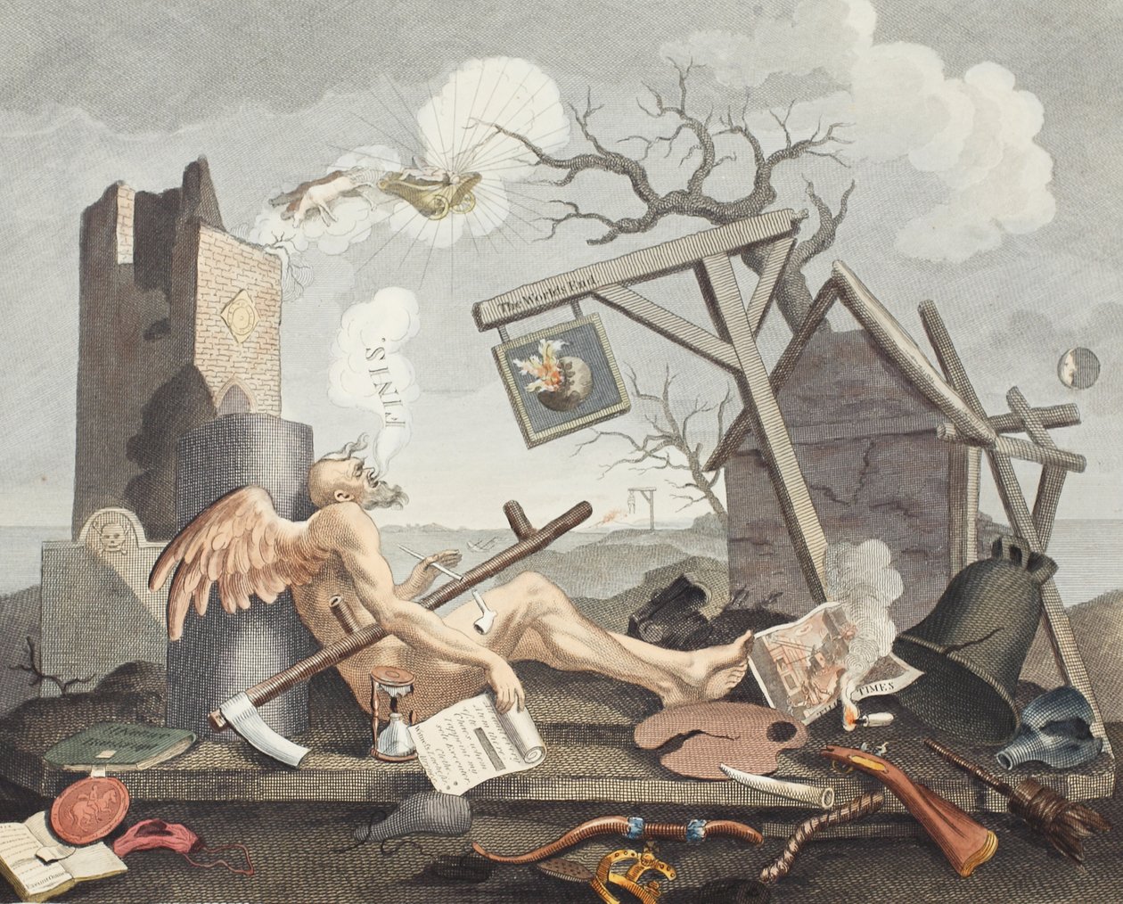 Bathos, Manner of Sinking, i sublime malerier indskrevet til forhandlerne i mørke billeder, illustration fra 