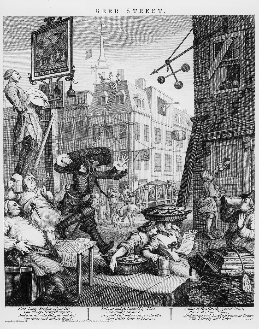 Beer Street, 1751 af William Hogarth