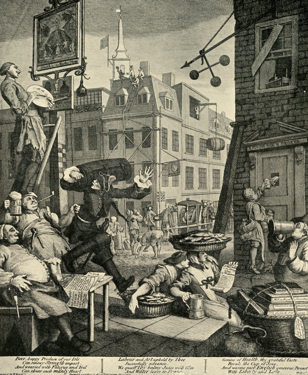 Beer Street, 1751, 1925. af William Hogarth