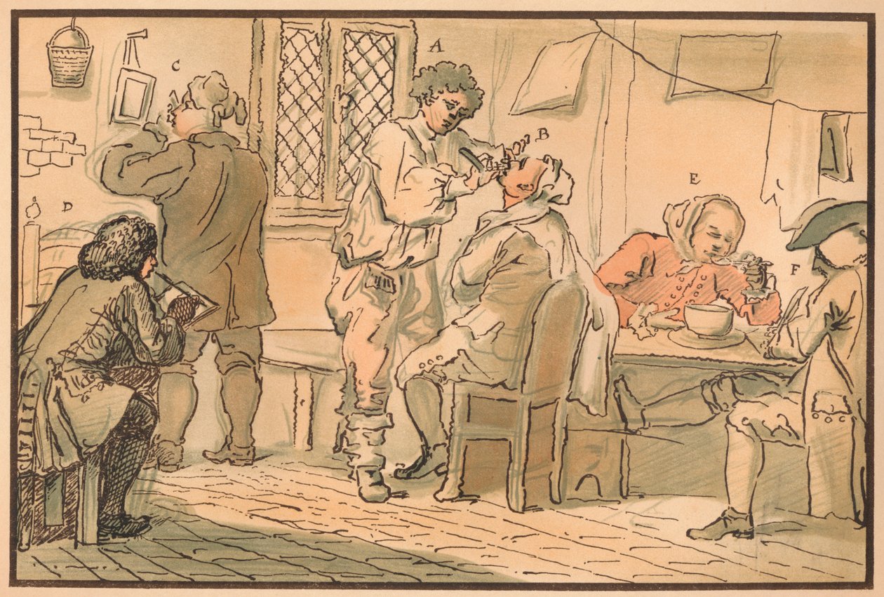 Morgenmadsscene fra The Five Days Peregrination, 1732 af William Hogarth