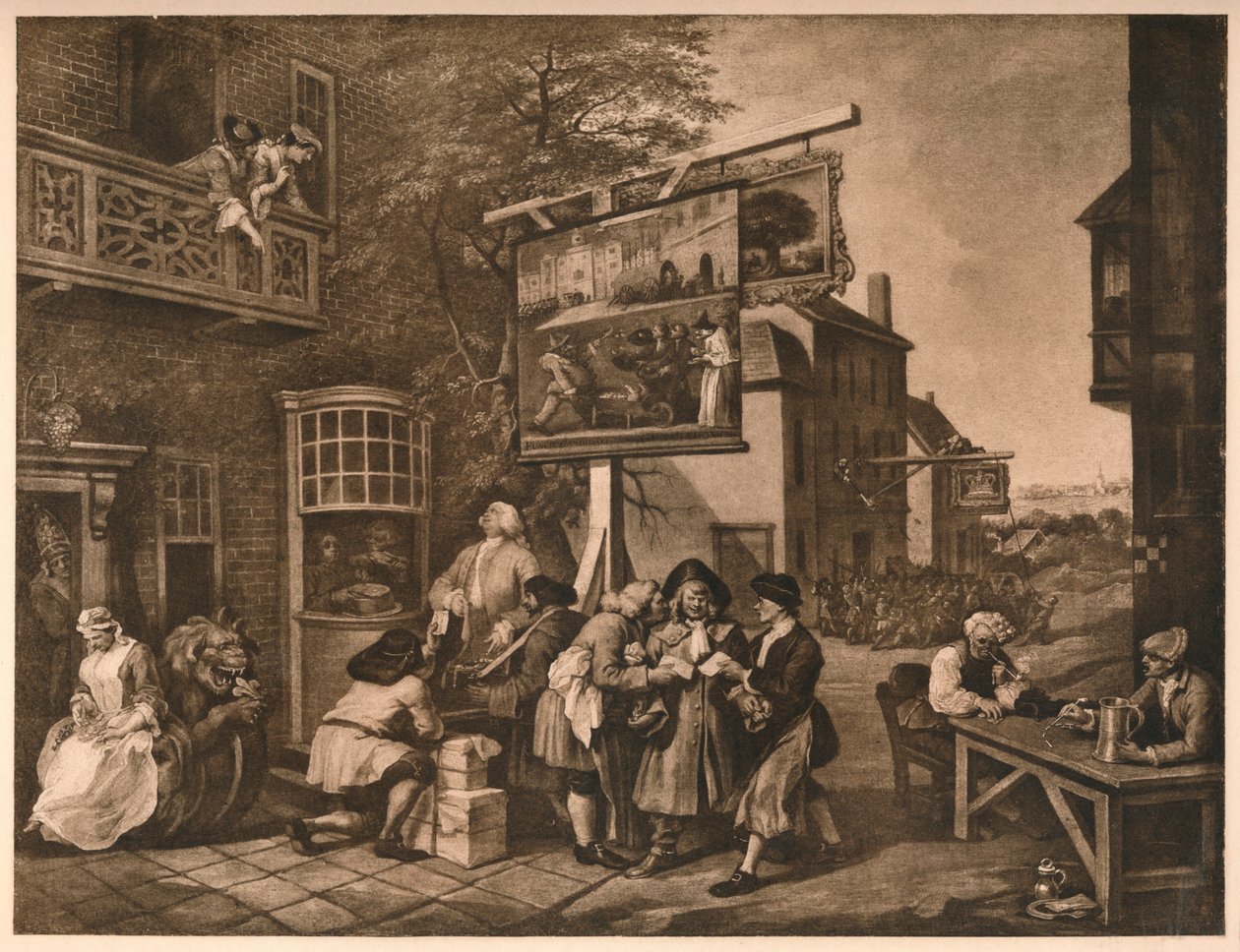 Canvassing for Votes, Plade II fra The Humors of an Election, 1757 af William Hogarth