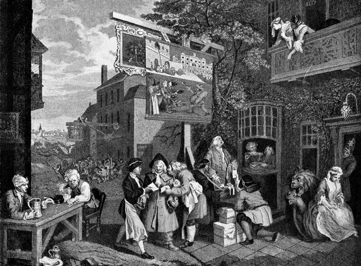 Indsamling af stemmer, 1757 af William Hogarth