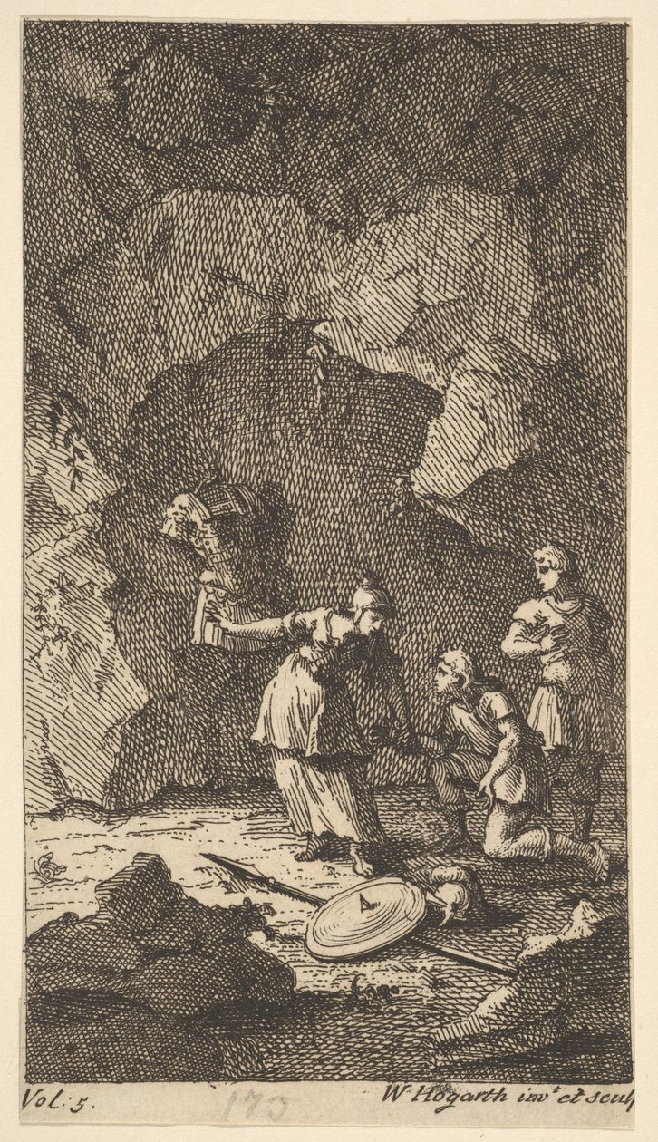 Cassandra, Frontispice, Vol. 5, 1725. af William Hogarth