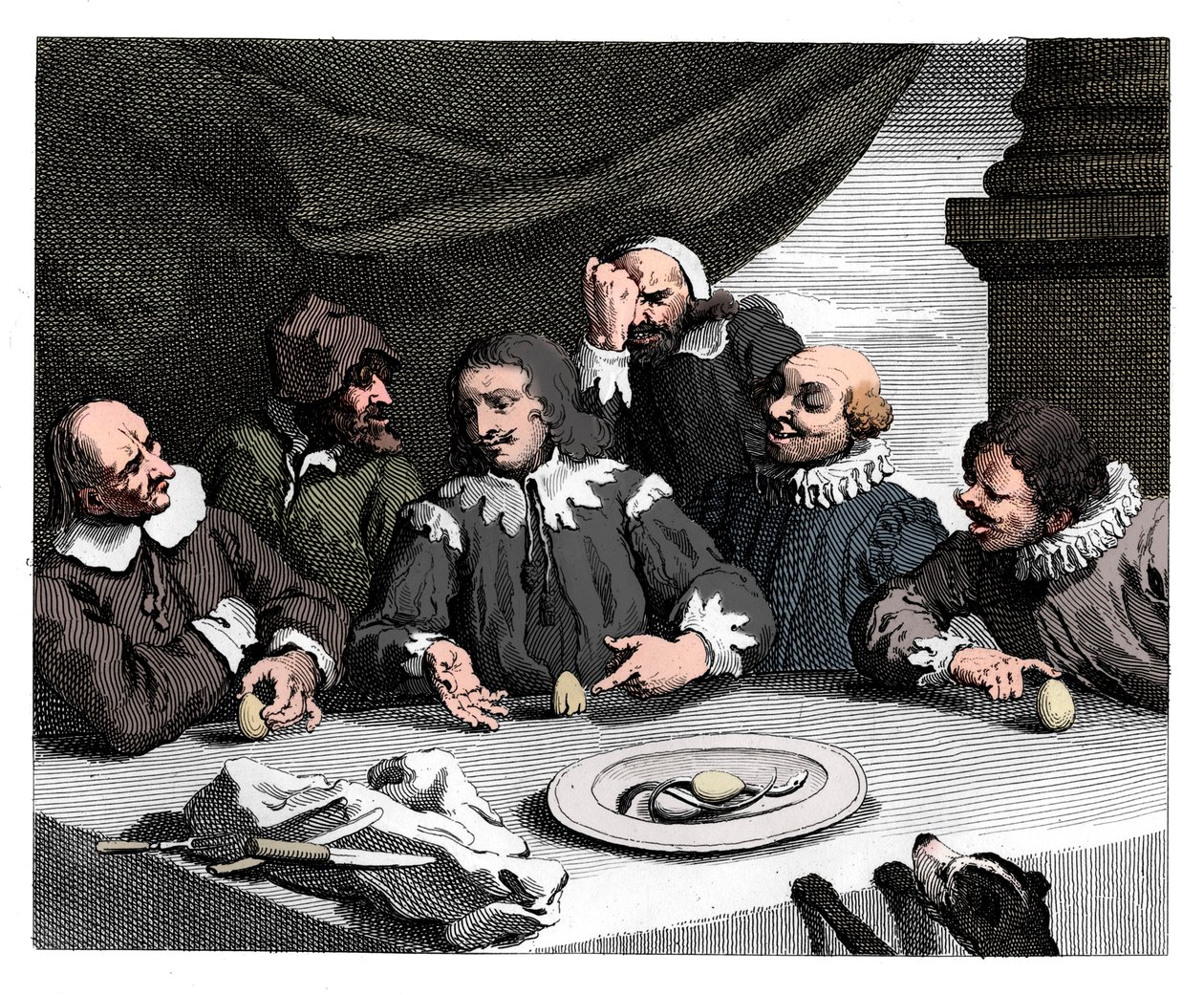 Columbus brækker ægget, 1753, 1833. af William Hogarth