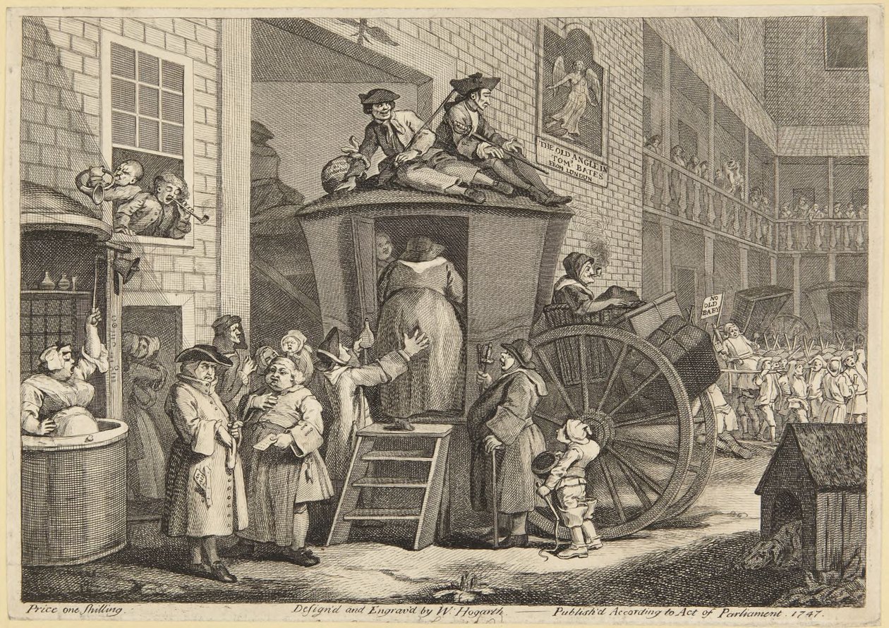Gårdsplads ved en landevejskro af William Hogarth