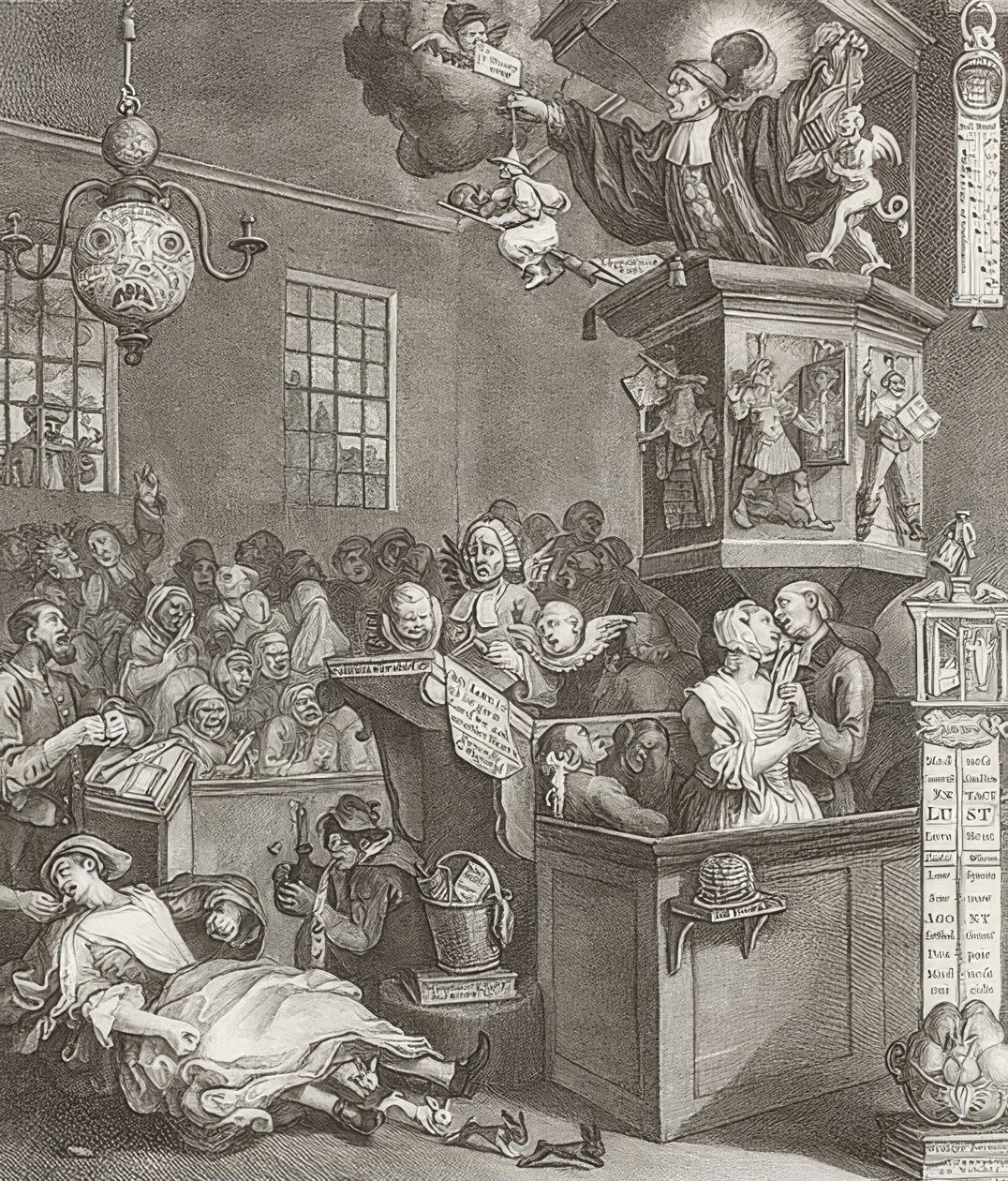 godtroenhed, overtro og fanatisme. 1762 1762 af William Hogarth