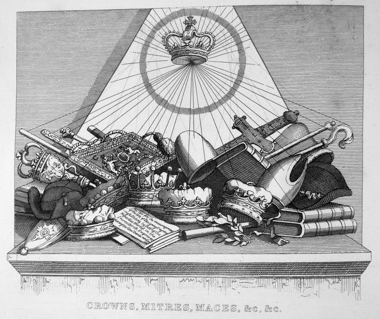 Kroner, Mitre, Maces, &c, &c, 1754 af William Hogarth