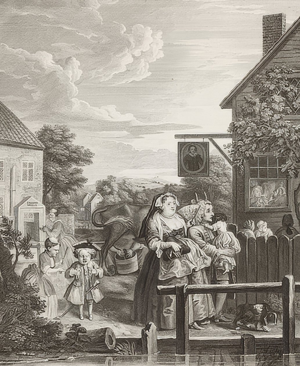 Aften/aften. Fra: De fire gange på dagen / De fire gange på dagen. 1738 af William Hogarth