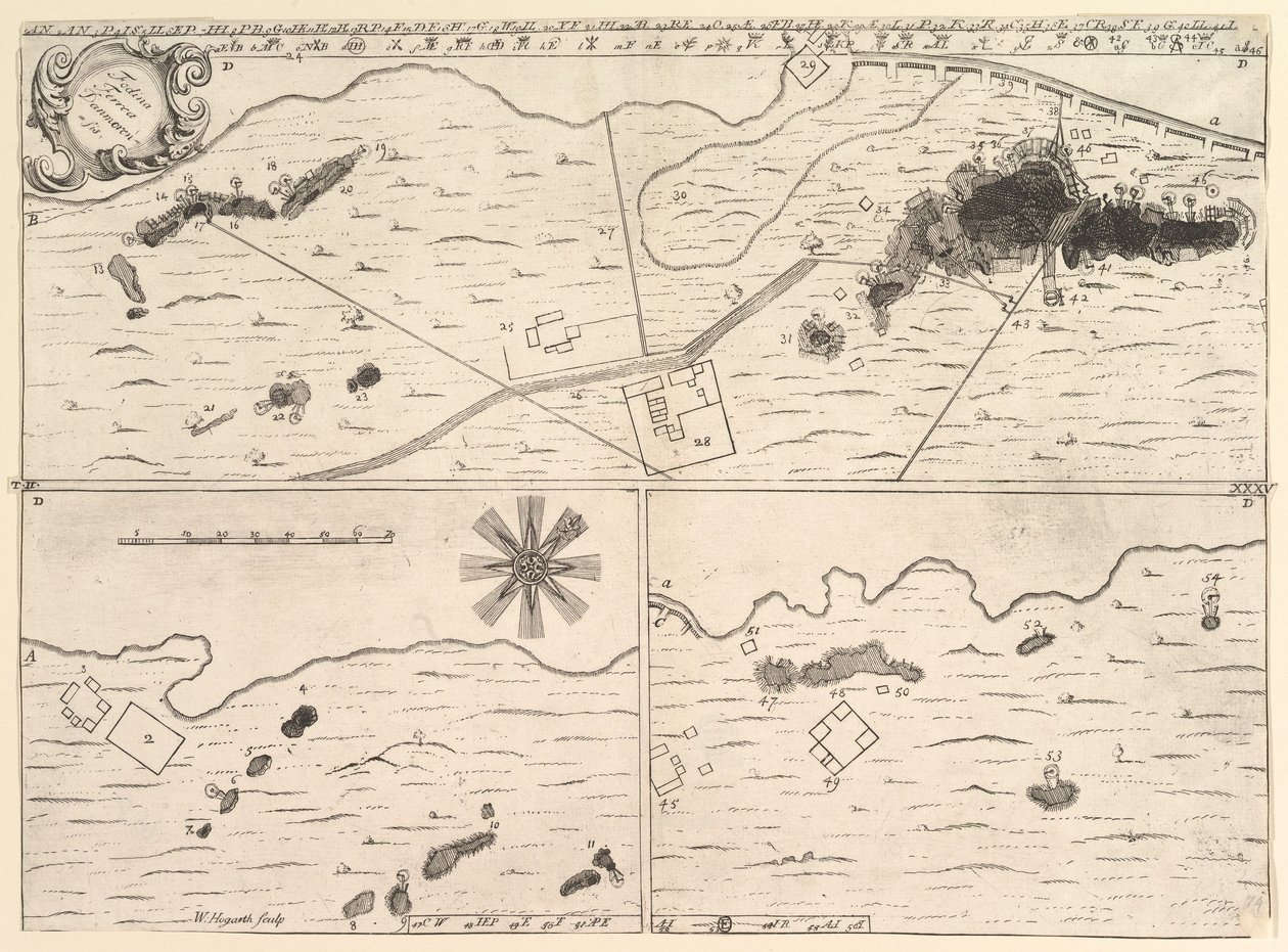 Fodina ferrea Danmorensis - En dansk jernmine Aubry de La Mottrayes rejser gennem..., 1723-24. af William Hogarth