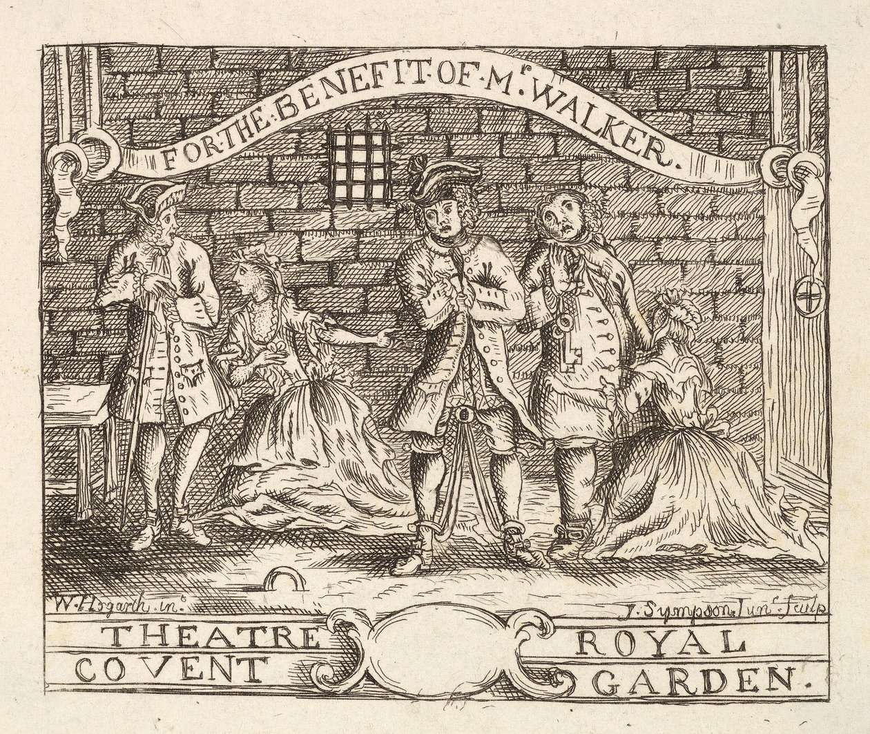 Til fordel for Mr Walker, Theatre Royal, Covent Garden, pub. 1822 af William Hogarth