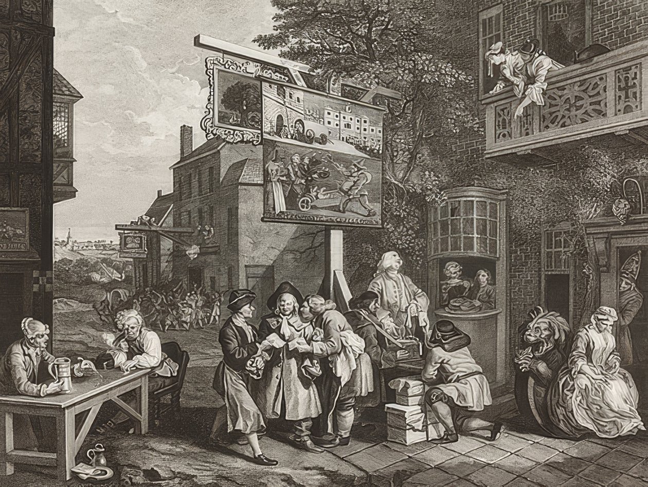 Fire aftryk af et valg / De almindelige valg. Blad 2: Indsamling af stemmer. 1757 af William Hogarth
