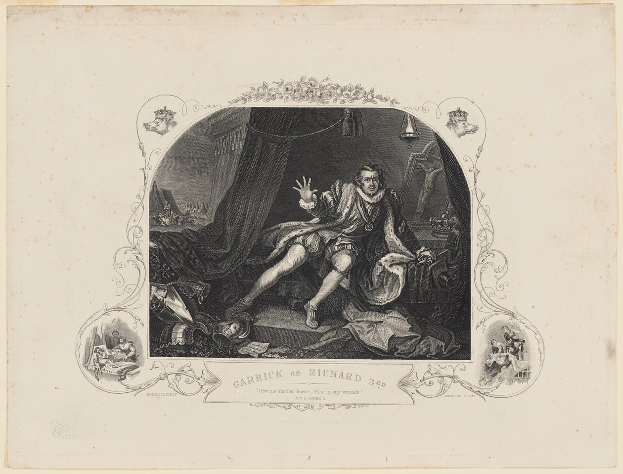 Garrick som Richard 3. af William Hogarth