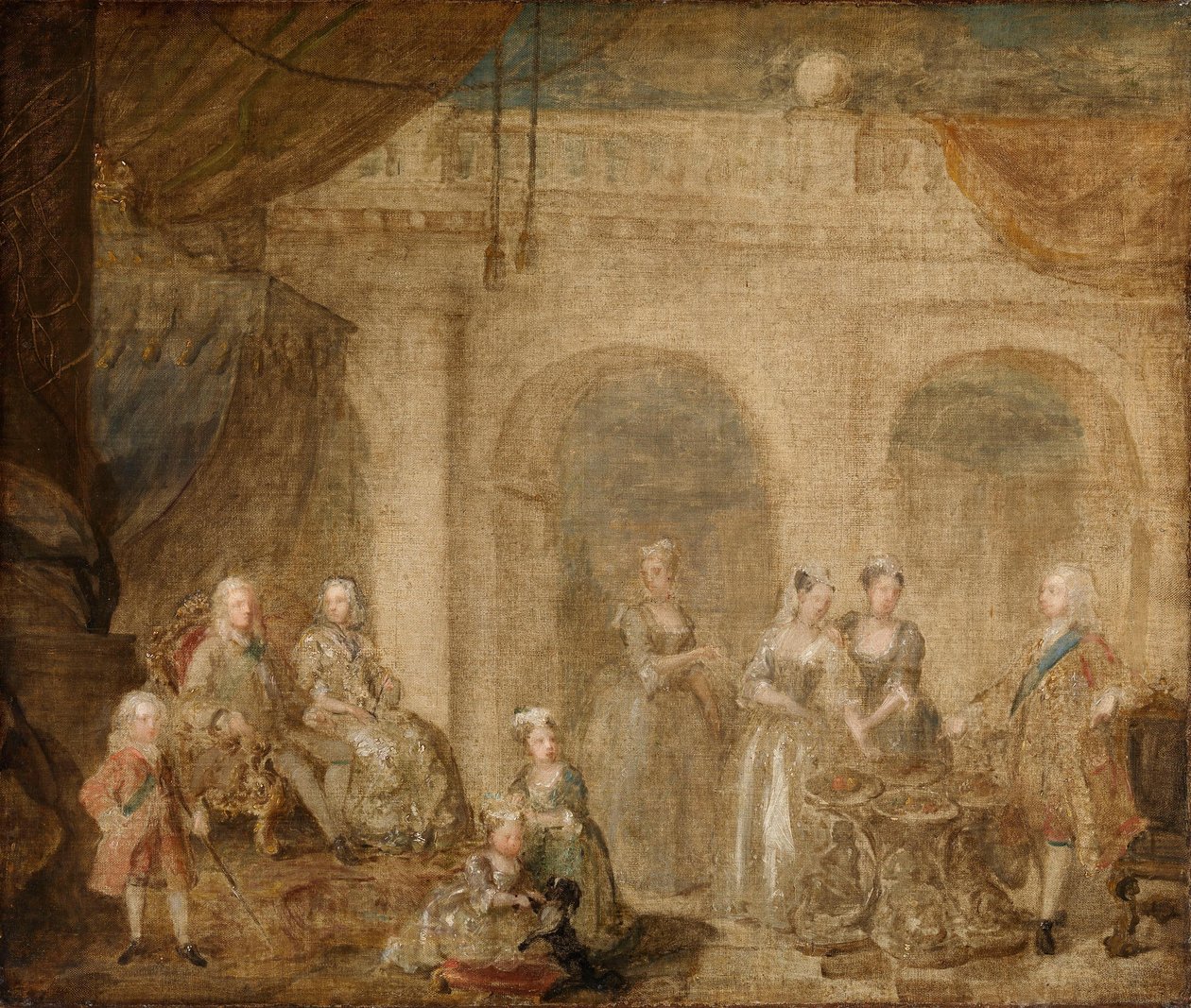 Georg II, konge af England, og hans familie af William Hogarth