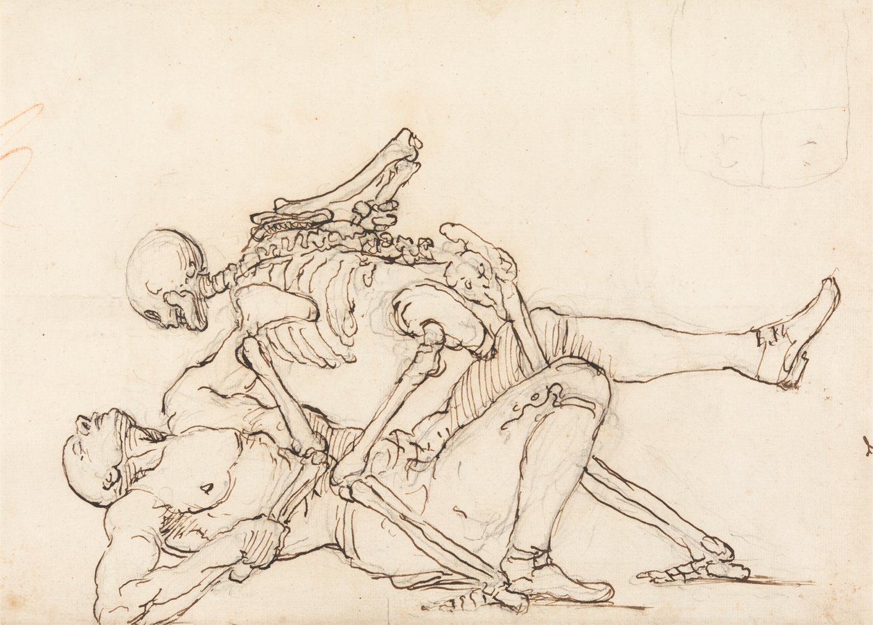 George Taylors epitafium: Døden giver George Taylor en korsbalde af William Hogarth