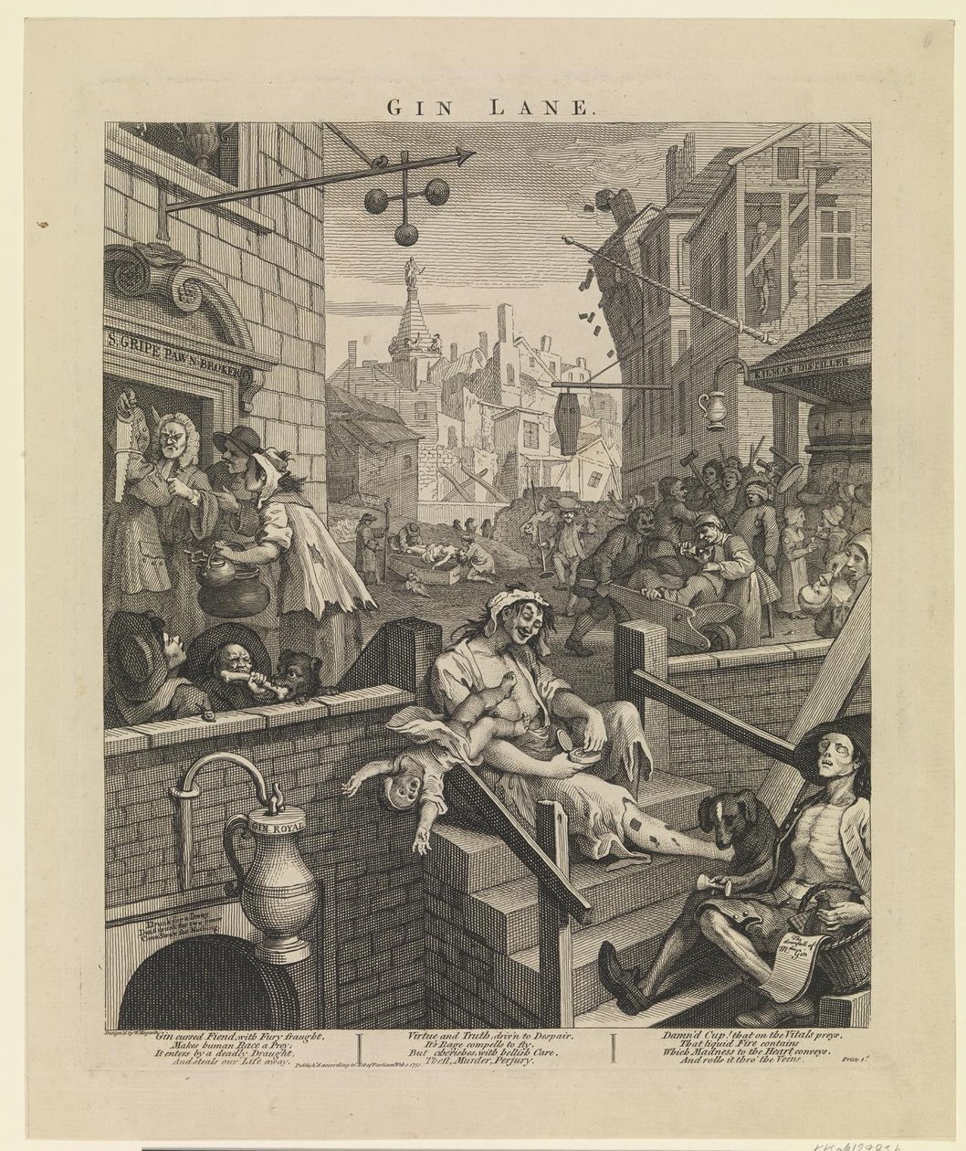Gin Lane af William Hogarth