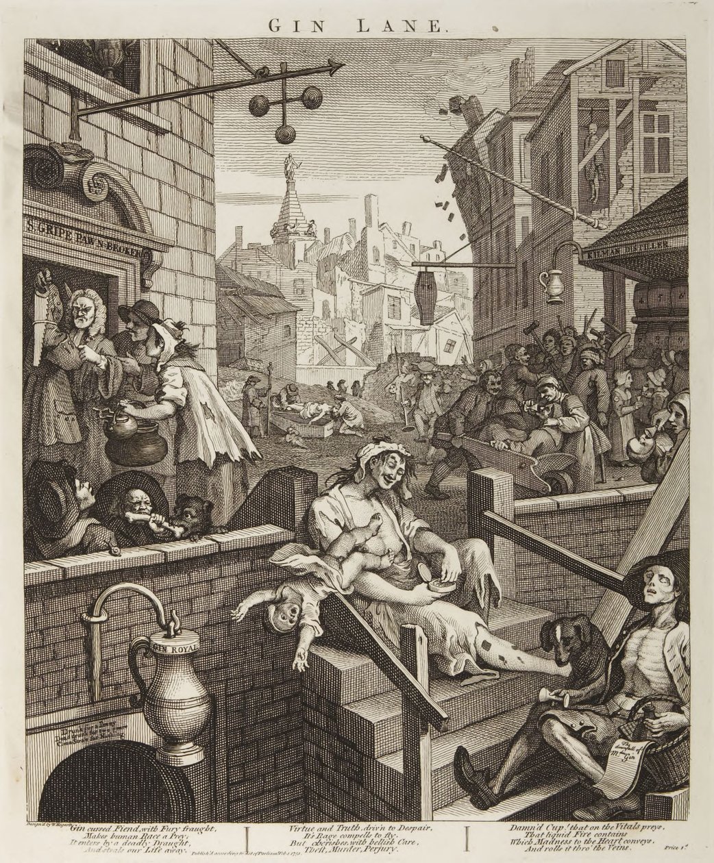 Gin Lane af William Hogarth
