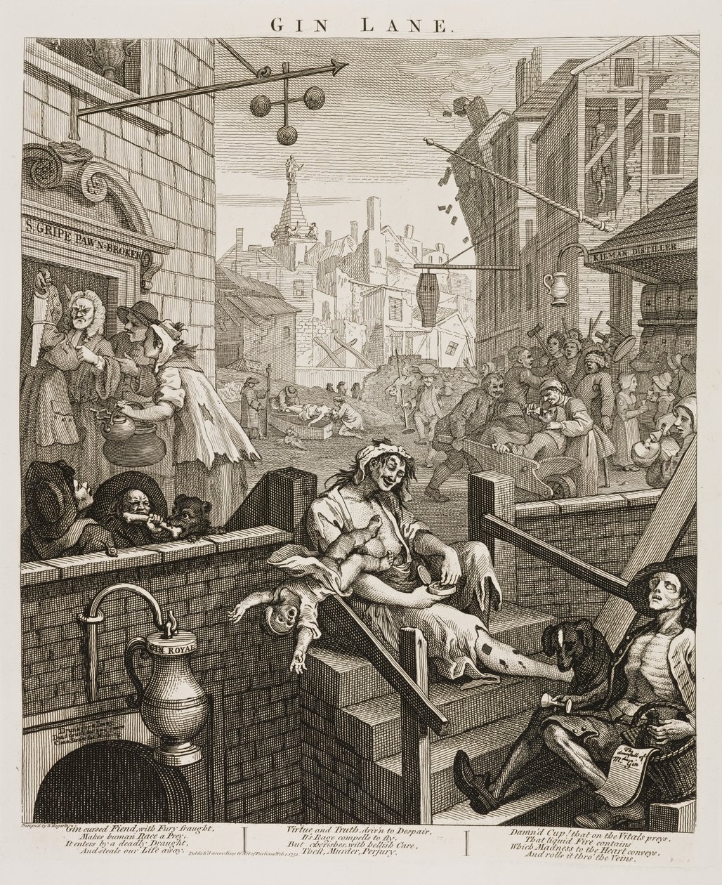 Gin Lane af William Hogarth