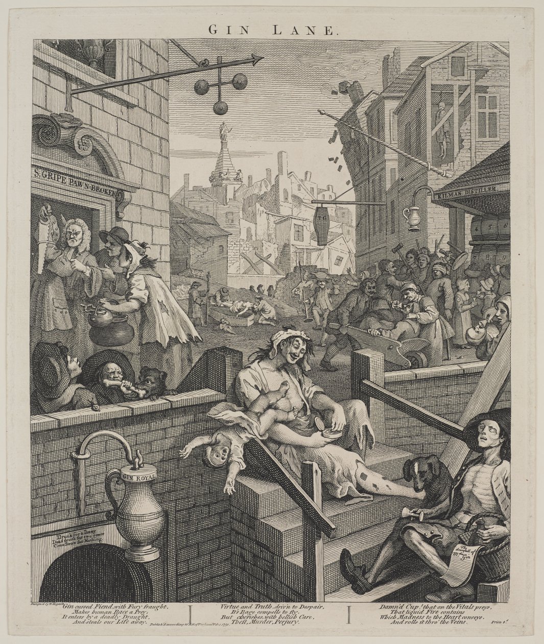 Gin Lane af William Hogarth