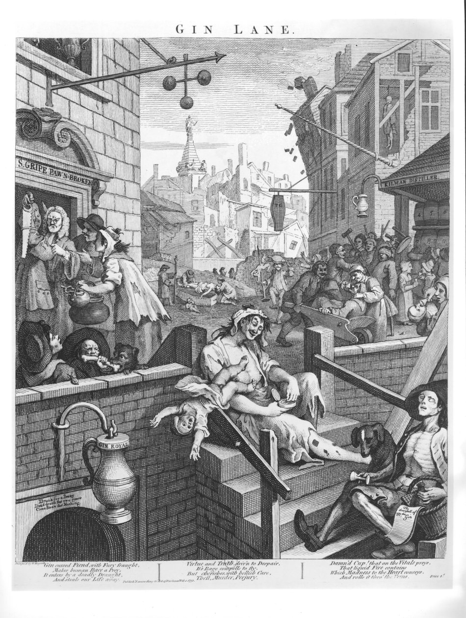 Gin Lane, 1751 af William Hogarth