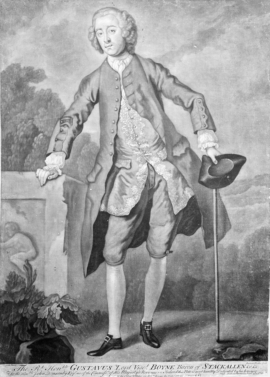 Gustavus Hamilton, graveret af Andrew Miller af William Hogarth