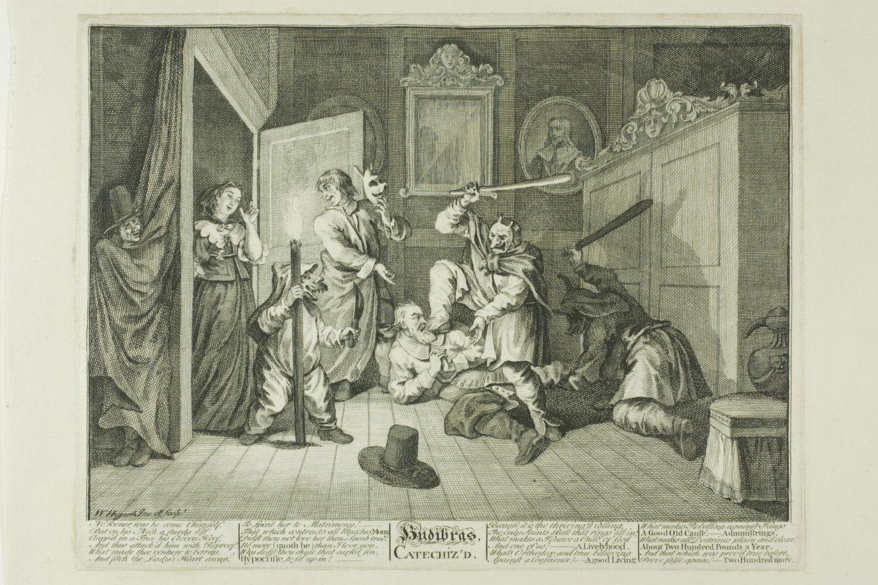 Hudibras katekiseret, planche ni fra Hudibras af William Hogarth