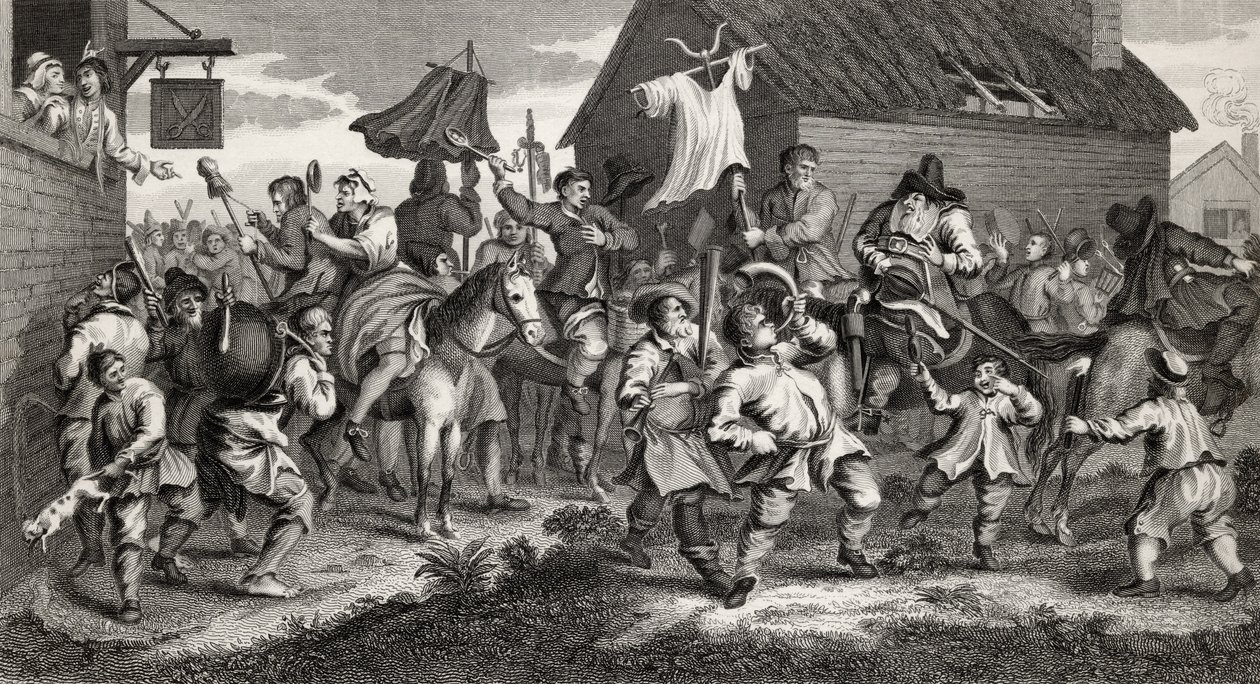 Hudibras Encounters the Skimmington, indgraveret af T.E. Nicholson, fra 