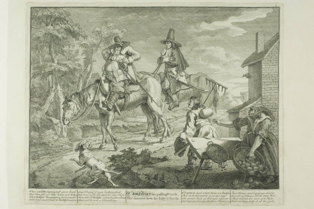 Hudibras Sallying Forth, plade to fra Hudibras af William Hogarth