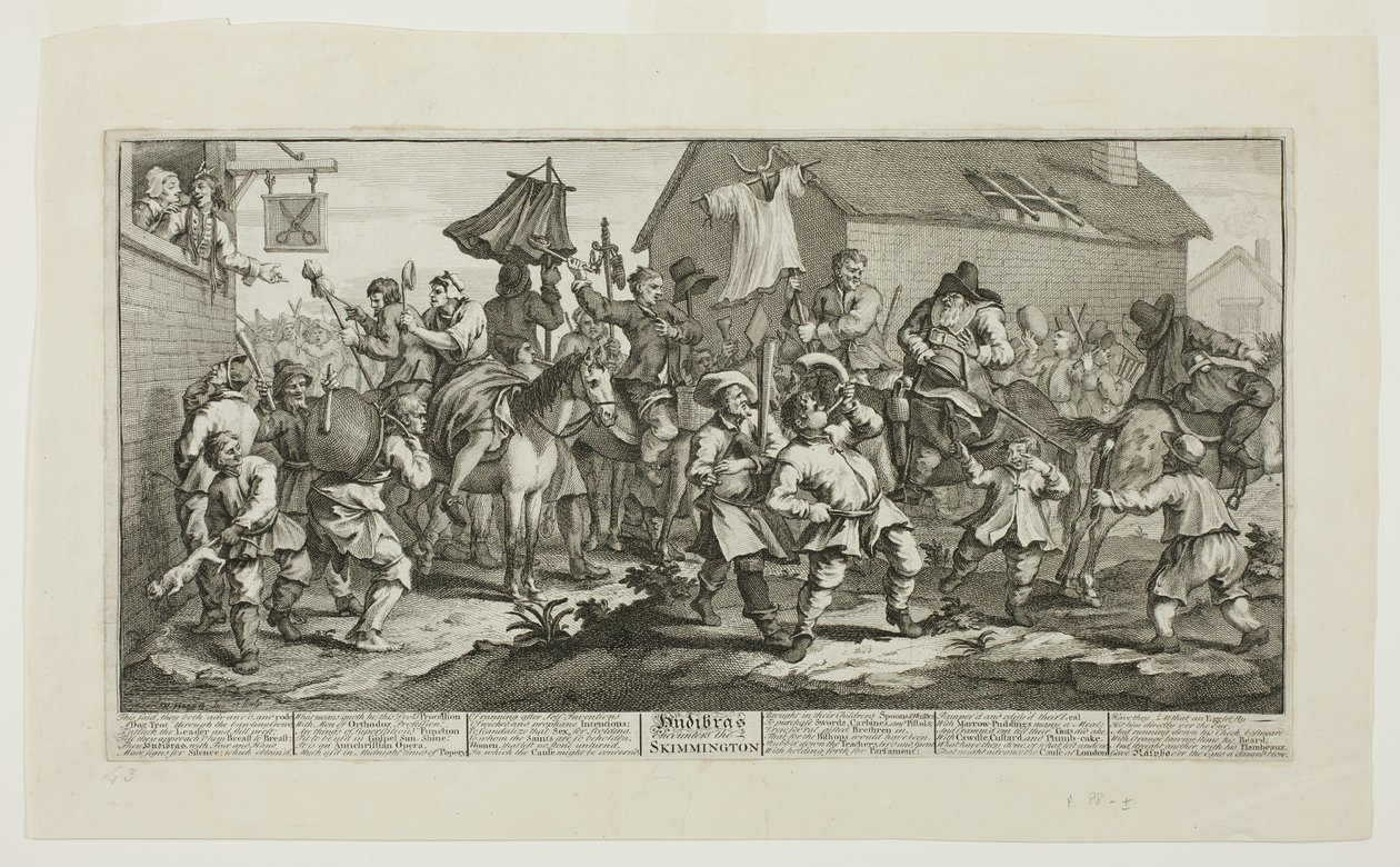 Hudibras og Skimmington, plade syv fra Hudibras af William Hogarth