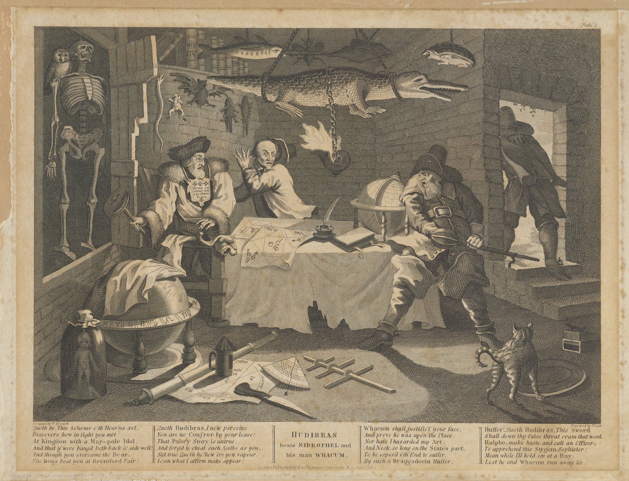 Hudibras slår Sidrophel og hans mand Whacum af William Hogarth