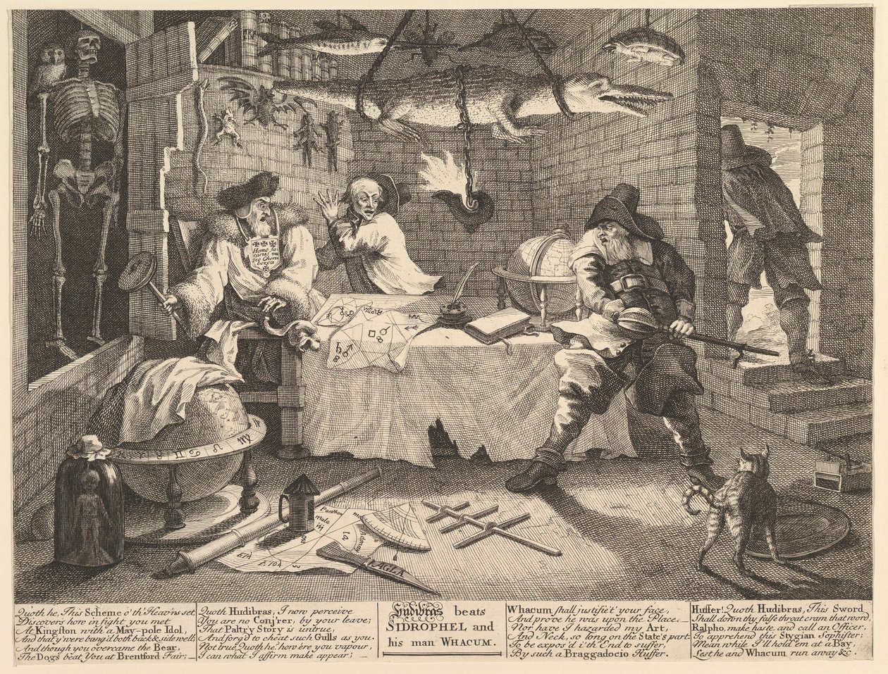 Hudibras slår Sidrophel og hans mand Whacum Twelve Large Illustrations for Sa..., februar 1725-26. af William Hogarth