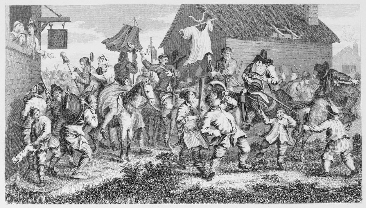 Hudibras støder på Skimmington af William Hogarth