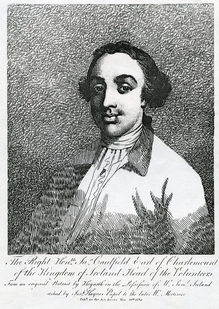 James Caulfield, 1. jarl af Charlemont, graveret af Joseph Haynes, 1782 af William Hogarth