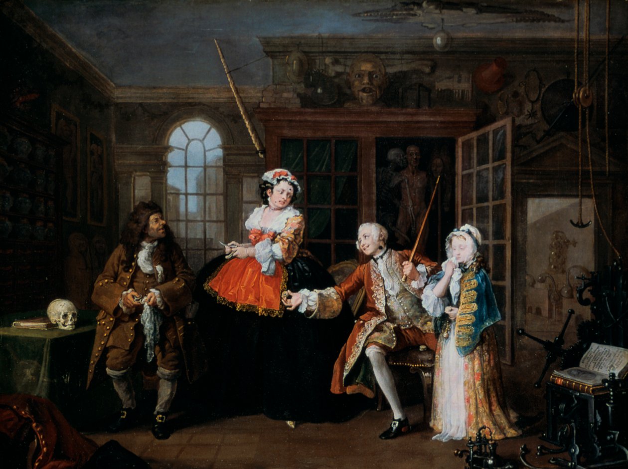 Ægteskab A-la-Mode: 3. Eftersynet, c1743 af William Hogarth