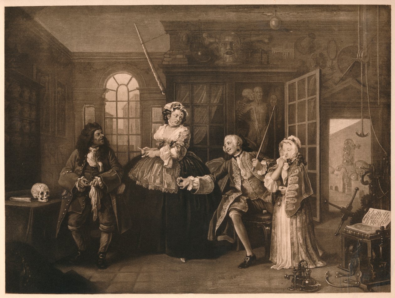 Ægteskab A-la-Mode: 3. Eftersynet, c1743 af William Hogarth