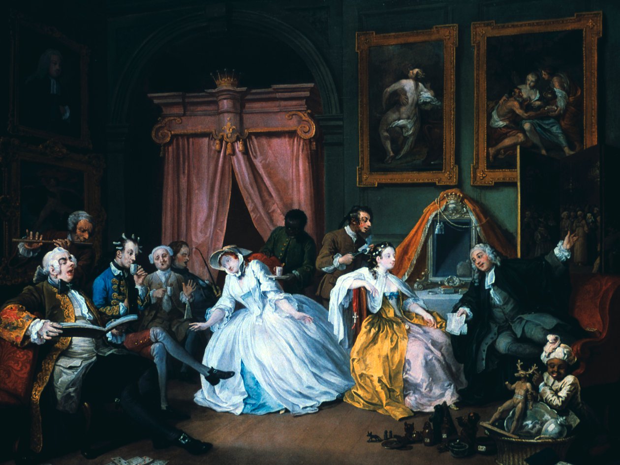 Ægteskab A-la-Mode: 4. The Toilette, 1743 af William Hogarth