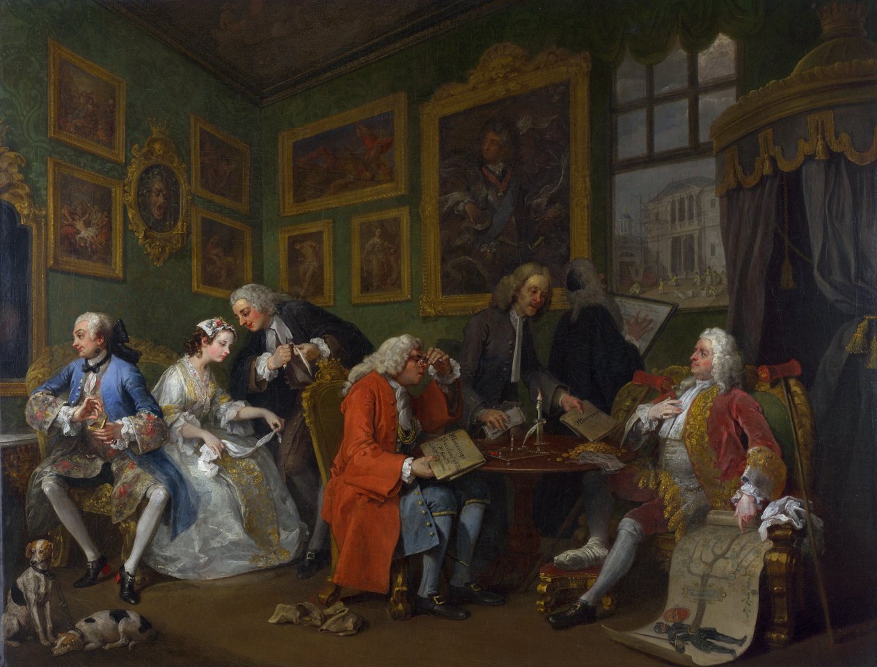 Ægteskab a la Mode: I - Ægteskabsforliget, c.1743 af William Hogarth