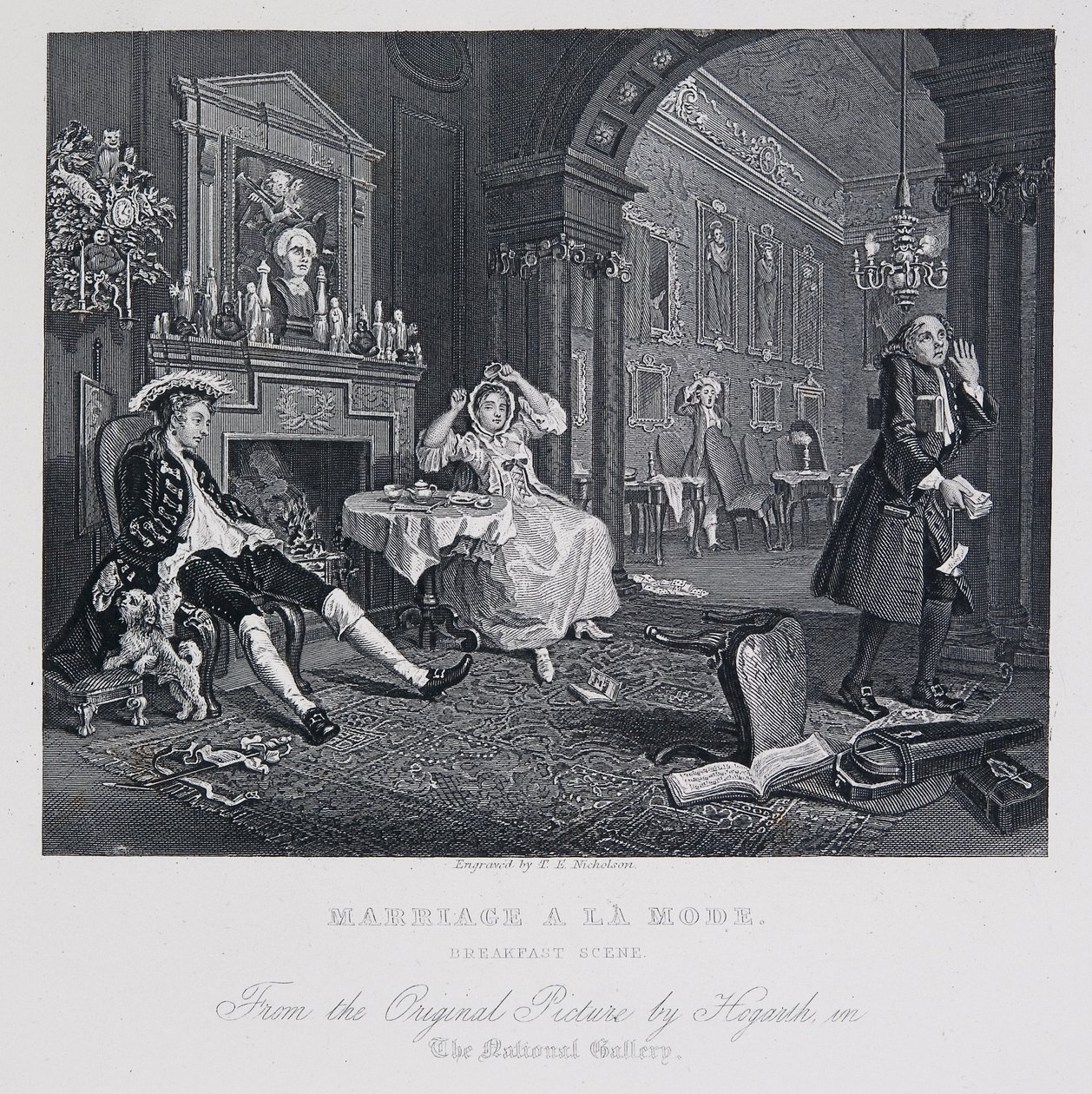 Ægteskab à la mode: Morgenmadsscenen af William Hogarth