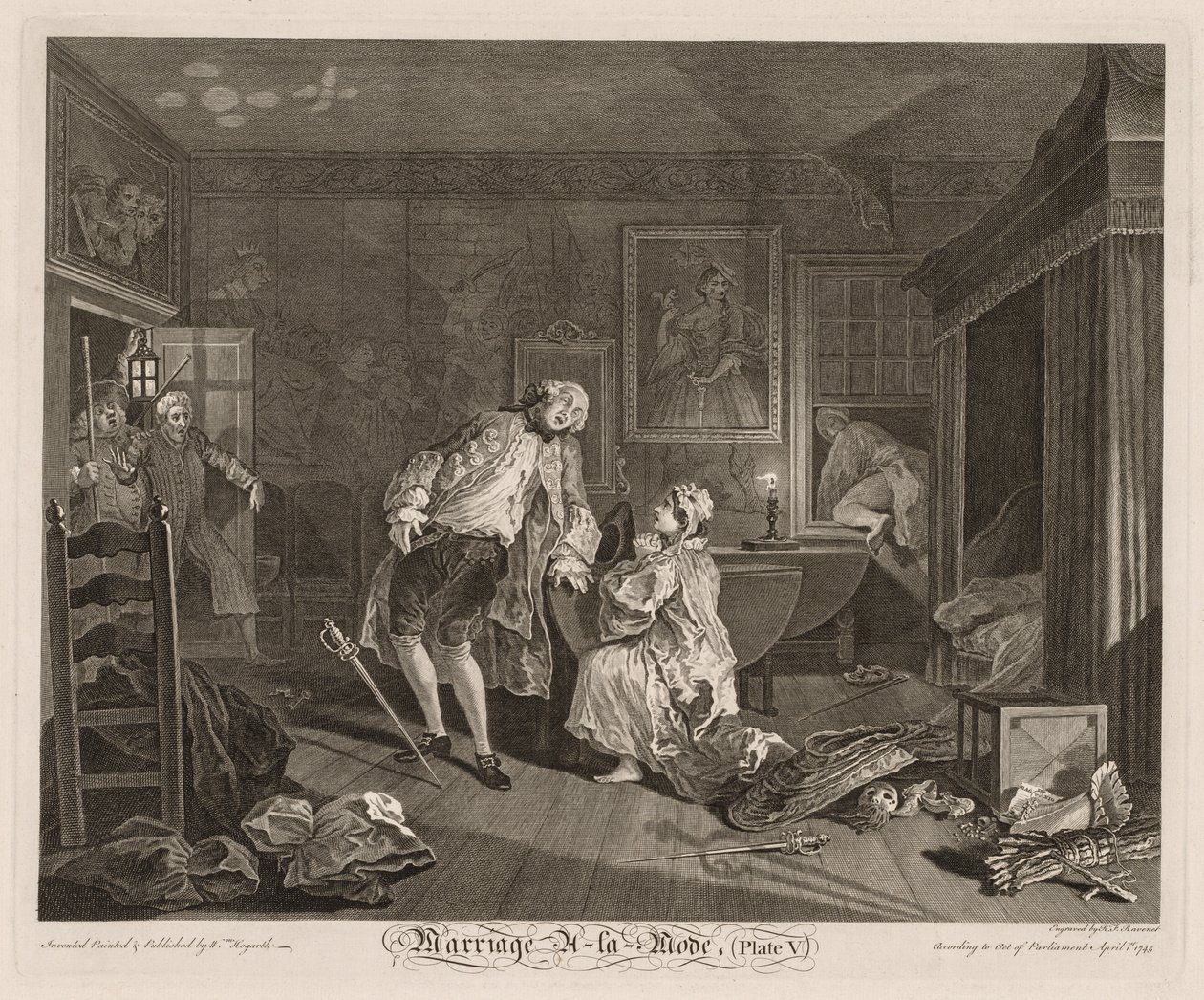 Ægteskab à la Mode: Jarlens død af William Hogarth
