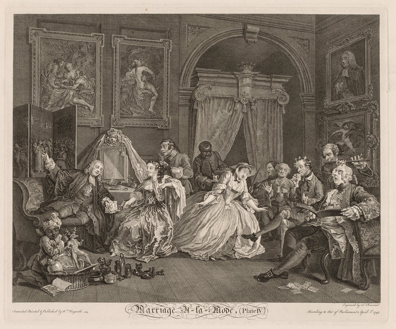 Ægteskab à la Mode: Toiletscenen, 1745. af William Hogarth