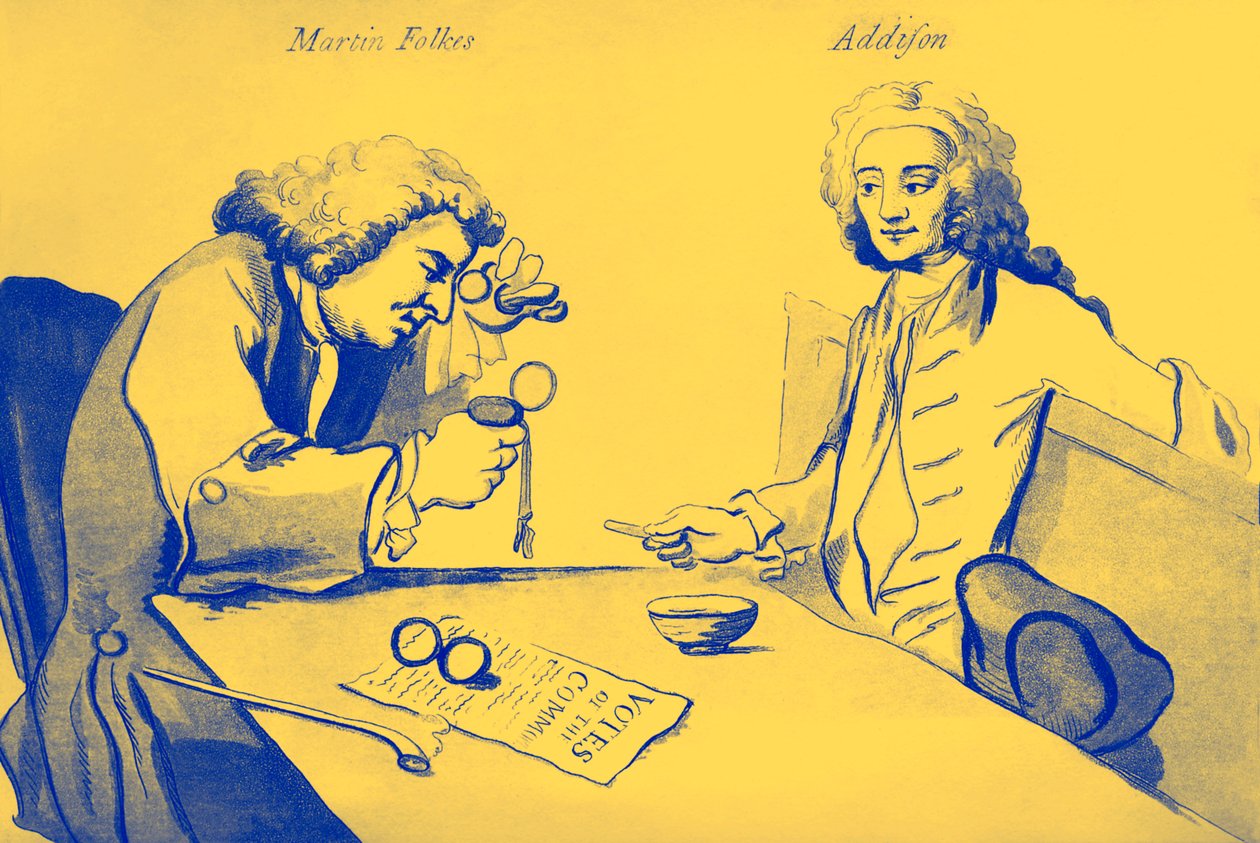 Martin Folkes og Addison i Buttons kaffehus af William Hogarth