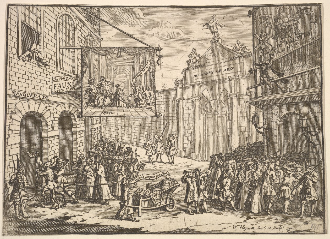 Maskerader og operaer, 1724. af William Hogarth