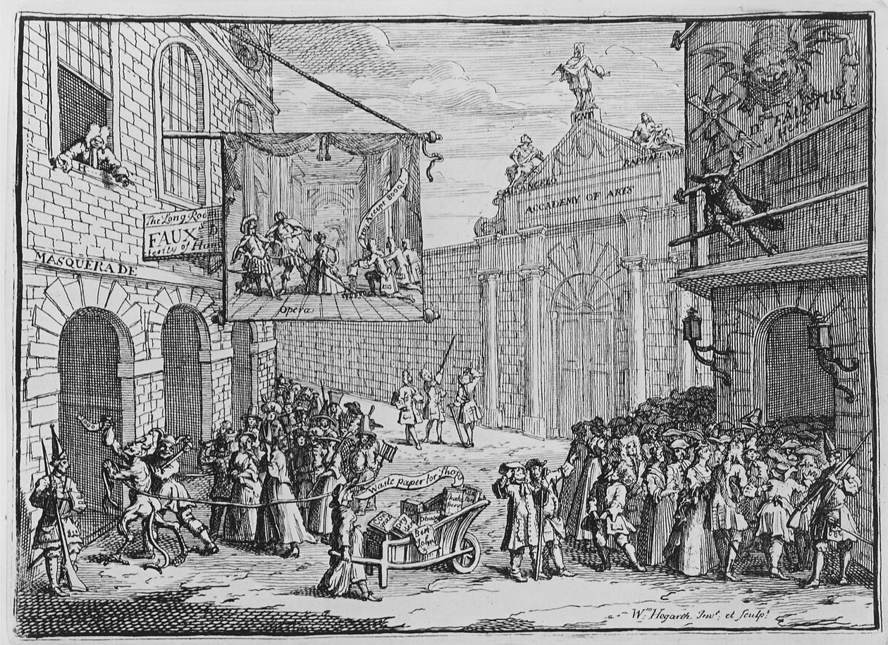 Masquerades and Operas, Burlington Gate, 1724 af William Hogarth