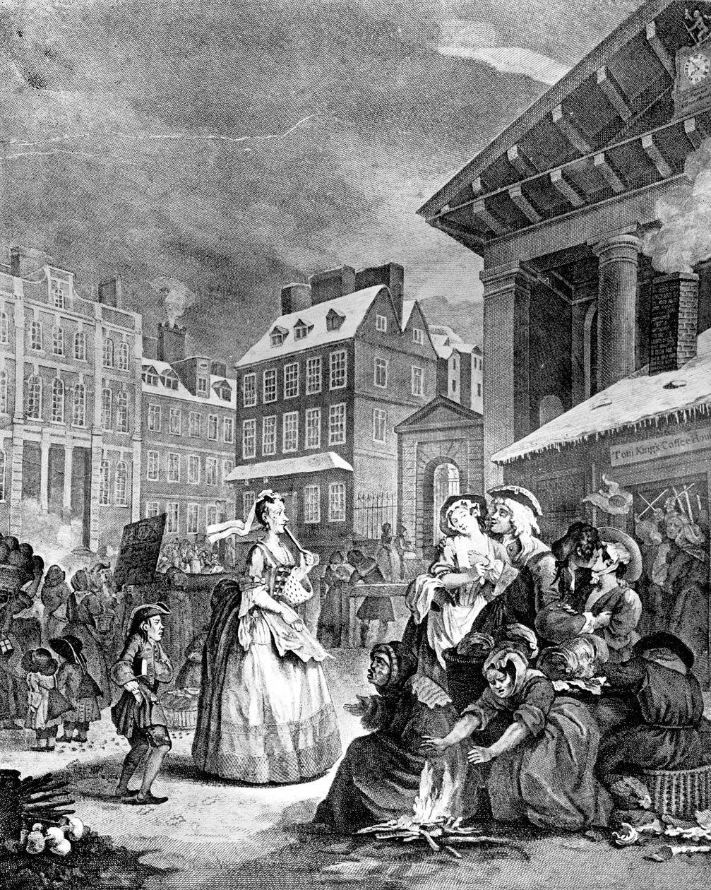 Morgen fire gange på dagen, 1738. af William Hogarth