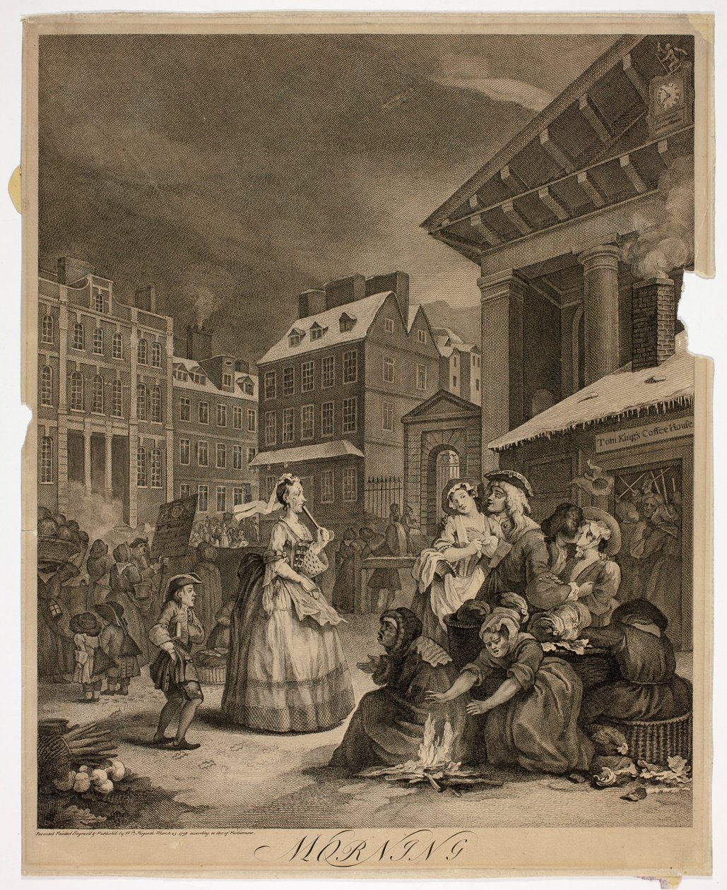 Morgen, tallerken en fra The Four Times of the Day af William Hogarth