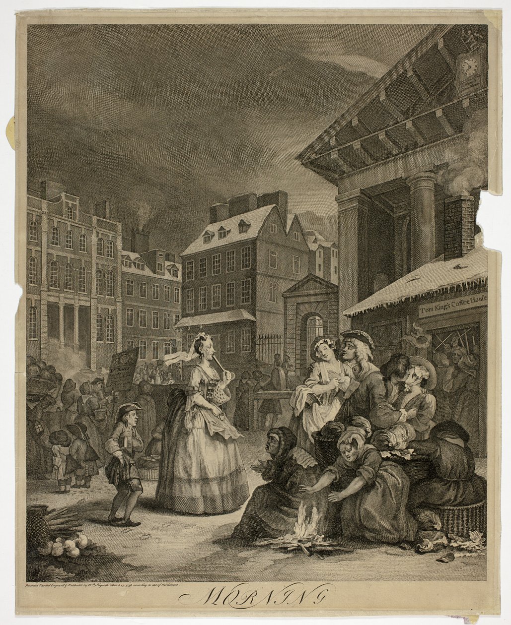 Morgen, tallerken en fra The Four Times of the Day af William Hogarth